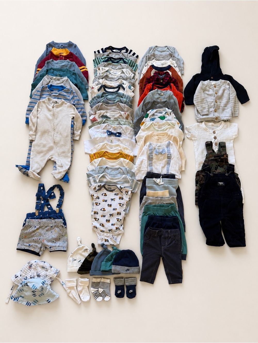 3-6 Months Baby Boy Clothing Bundle - 64 Pieces